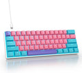 Protable 60% Percent Gaming Keyboard Mechanical Mini Compact RGB Backlit 61 Keys Wired Office Keyboard with red Switch for Mac/Win (Zhi/red Switch)