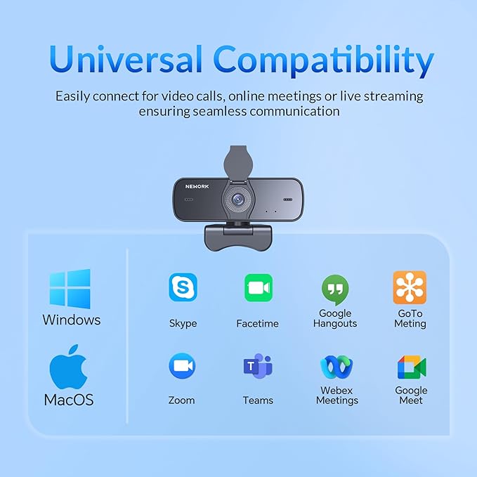 4K Webcam for PC with Stable Auto Focus Smooth Video 2 Noise-Cancelling Microphones USB Plug &amp Play with Adjustable Stand Ideal for Online Teaching Meetings and Remote Communication