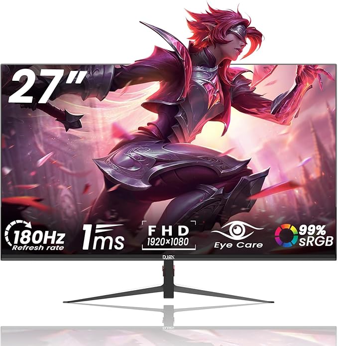 27 inch Gaming Monitor 1920x1080p 180Hz FHD GTG Vertical with Freesync Eye-Care Technology HDMIVESA Compatiblefor Gaming Home Office