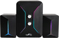 beFree Sound Computer Gaming 2.1 Speaker System with Color LED Lights Black