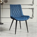 Adjustable Office Computer Chair with Armrest Leather Dining Chairs Living Room Household Stool Foot Backrest Dining Chair(Blue-Black)