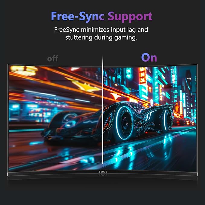 Z-Edge 27 inch Curved Gaming Monitor FHD 1080P 200Hz 165Hz 144Hz Curved 1500R PC Monitor MPRT 1ms FreeSync Low Blue Light 350nits16.7M Colors UG27 Frameless Bezel 1X DP and 1X HDMI