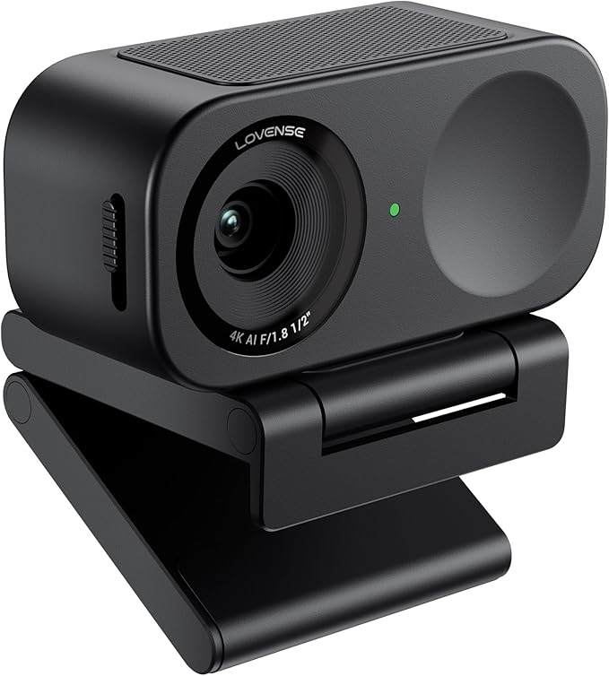 LOVENSE Webcam 2 4k for PC Live Streaming Camera 1/2 Sensor True Focus Al Noise Canceling Hand Gesture Control Mobile Control Auto Framing Customizable Audio Modes Microphones Privacy Control