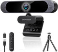 DEPSTECH 4K Webcam Ultra HD 1/2.55'' Sony Sensor 3X Digital Zoom Dual Noise-Canceling Microphones Remote Control Auto Focus Streaming Webcam for PC Mac Laptop Video Call Zoom Skype Teams