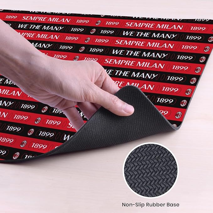 Head Case Designs Officially Licensed AC Milan Sempre Milan 1899 Crest Logo 37.4 x 15.75 x 0.16 inches (900 x 400 mm) - XL Gaming Office Desk PC Keyboard Mouse Mat Pad