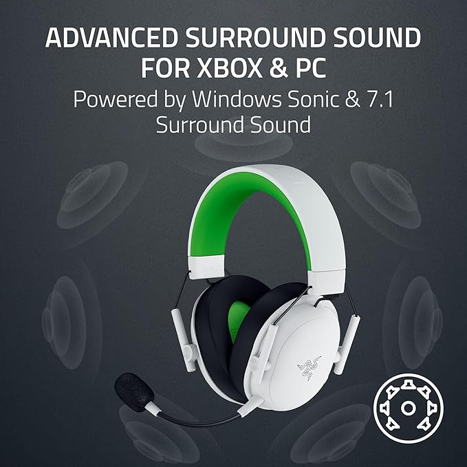 Razer BlackShark V3 X HyperSpeed Wireless Gaming Headset for Xbox: 50mm Drivers - Cardioid Mic - 2.4 GHz Bluetooth - Works with PC Mac Nintendo Switch Smartphone - Long Battery Life - White