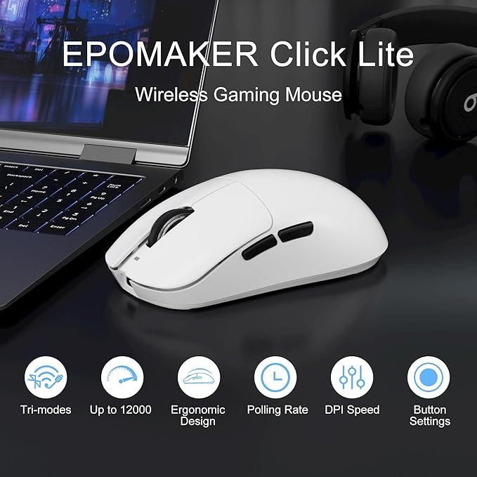 MageGee 3-Mode Wireless Mouse Ergonomic Design with Adjustable DPI USB Receiver &amp Bluetooth Compatibility Comfortable for Office and Gaming