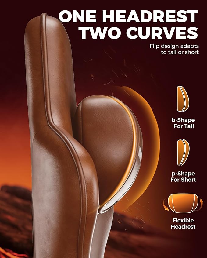 GTPLAYER Big and Tall Gaming Chair with Footrest Ergonomic Office Desk Chair with 4.4in Thick Cushion and Wide Wingless Seat Comfortable Leather Computer Chair Predator Series Chocolate Brown