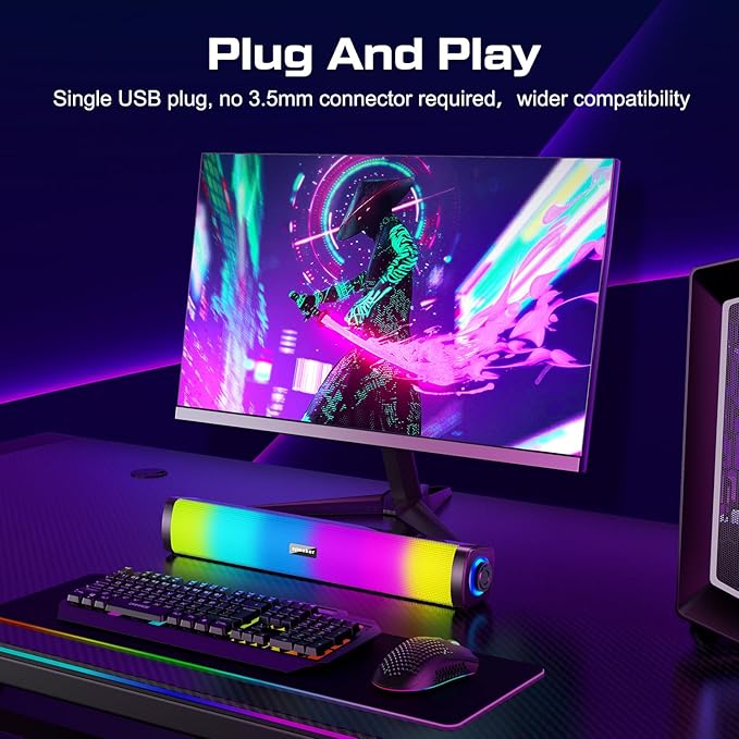 Computer Speakers for Desktop Gaming Speakers with Touch Lights PC Speakers with Surge Clear Sound USB Powered for Computer Desktop PC Laptop Monitor