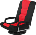 Floor Chair with Arms Foldable Lazy Sofa Chair for Video Gaming 5 Positions Adjustable Backrest-red