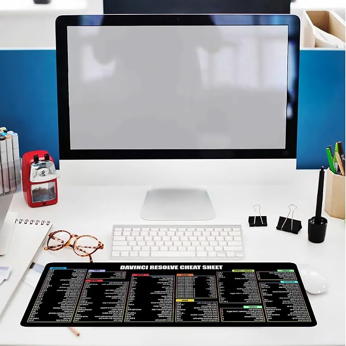 Davinci Resolve Windows PC Shortcuts Mouse Pad Desk Mat for Extended Keyboard &amp Mousemat for Video Editing Essential Computer Accessories for Study Work and Reference Purposes KMH