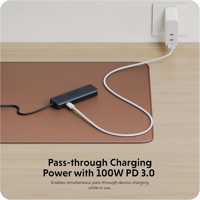 HyperDrive Next 6 Port USB C Hub for Mac PC Chromebook with 4K60Hz HDMI 2 USB-A USB-C 10Gbps 100W Power Delivery 312 MB/s SD Card Reader Ports