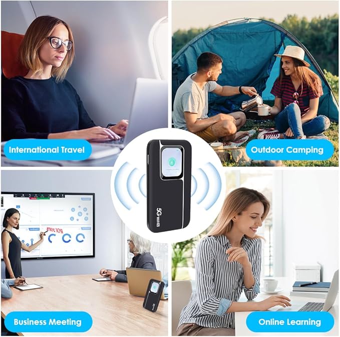 5G Band Router High Speed Mobile Hotspot 2.01 Inch Screen Portable Hotspot Mobile Hotspot Device for Travel Business Support Up to 16 Devices Large Touch Screen