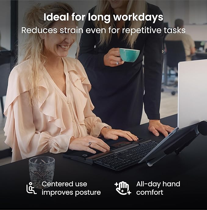 Contour Design SliderMouse Pro Ergonomic Office Mouse to Reduce Wrist Shoulder &amp Forearm Strain | Design for Productivity Ambidextrous Plug &amp Play Works with Mac &amp Windows PC - Wireless -