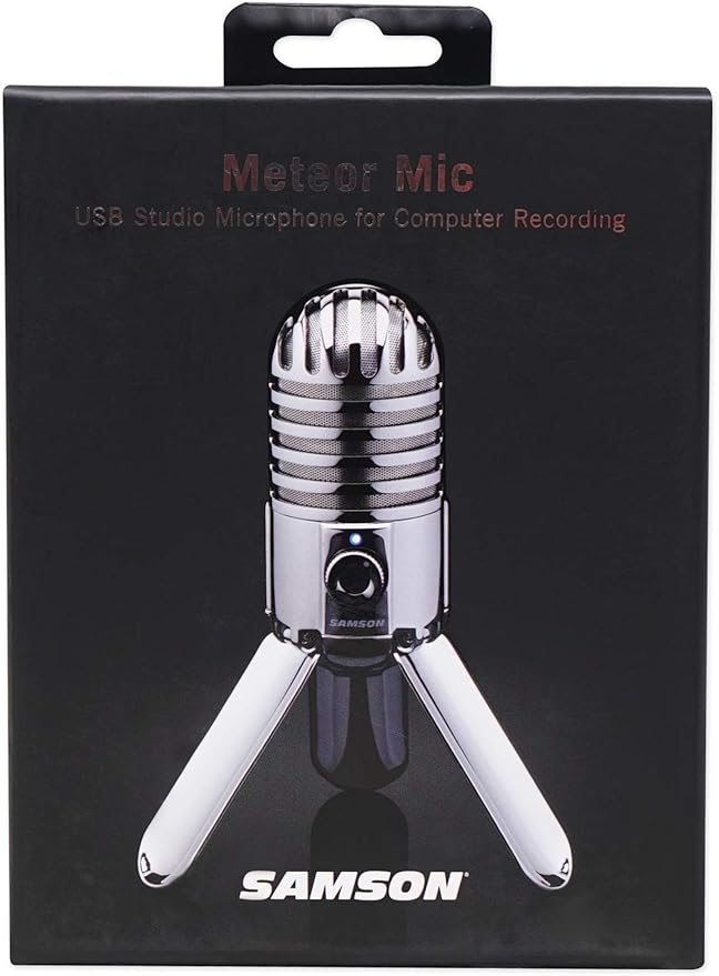 Audiosavings Bundle: Samson Meteor Mic USB Condenser Podcasting Podcast Recording Desktop Microphone Bundle with Rockville PRO-M50 Studio Headphones Coil Cable Case+Extra Ear Pad (2 Items)