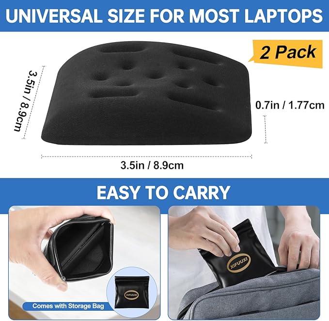 Upgraded Wrist Rest for Laptop Ergonomic Memory Foam Laptop Wrist Pads for Computer Keyboard Wrist Support Cushion for Typing (Black)
