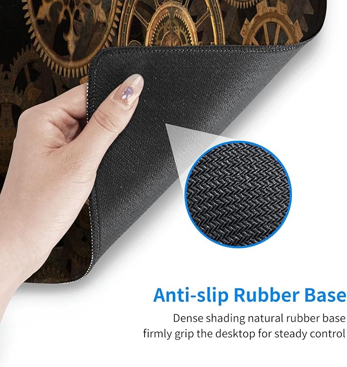 Cool Steampunk-Large Mouse Pad Gaming Mousepad XL 12x31.5 in Desk Pad Large Non-Slip Rubber Base Desk Mats on Top of Desks Mouse Pads for Wireless Mouse Computer Desks Accessories