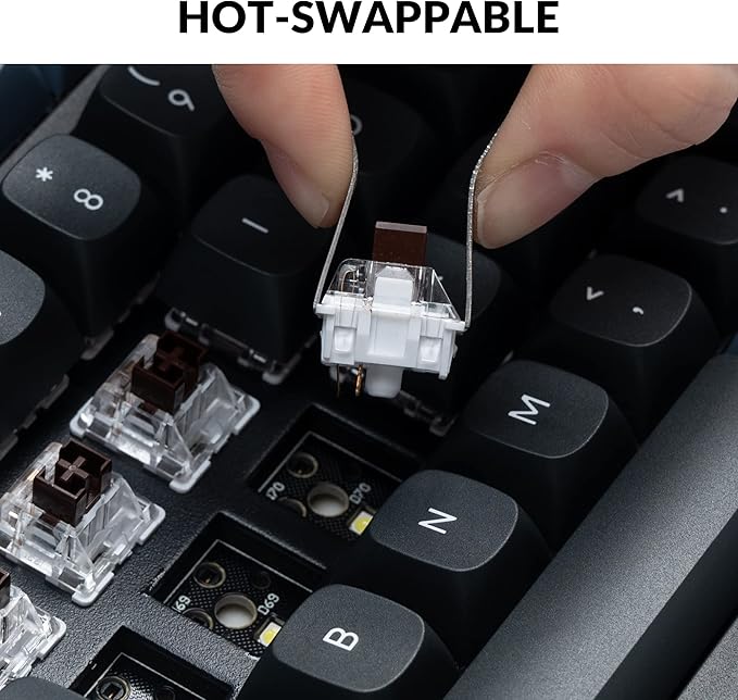 Keychron K10 Pro Wireless Custom Mechanical Keyboard Full-Size QMK/VIA Programmable Bluetooth/Wired White Backlight with Hot-swappable Keychron Super Brown Switch Compatible with Mac Windows Linux