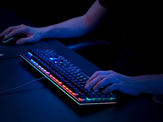 acer Predator Aethon 303 Wired Gaming Keyboard-Kailh Blue Mechanical Switches|RGB Illuminated Keyboard|12 Backlight Effects|5 Pre-Set Gaming Modes &amp 3 Sidelight Effects|100% Anti-Ghosting(Pack of