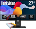 Lenovo ThinkVision T27-40 27-inch FHD IPS Monitor – 120Hz 1920x1080 99% sRGB Natural Low Blue Light Ergonomic Height Adjustable Stand with USB Hub HDMI DisplayPort VESA Mount – W/MAJ Deskpad