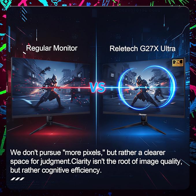 27inch Gaming Computer Monitor2K(QHD 2560x1440) 300Hz Monitor Fast IPS 1ms Response Time FreeSync&ampG-Sync Anti-Blue Light Ultra Slim 100% sRGB DP*2 &amp HDMI*2 Ports VESA Mount(G27X Ultra)