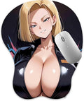 3D Mouse Pad Oppai Mousepad with Soft Gel Wrist Rest Anime Manga Gaming Boob pad Anti-Slip Mouse Mat （Androidd 18 ）