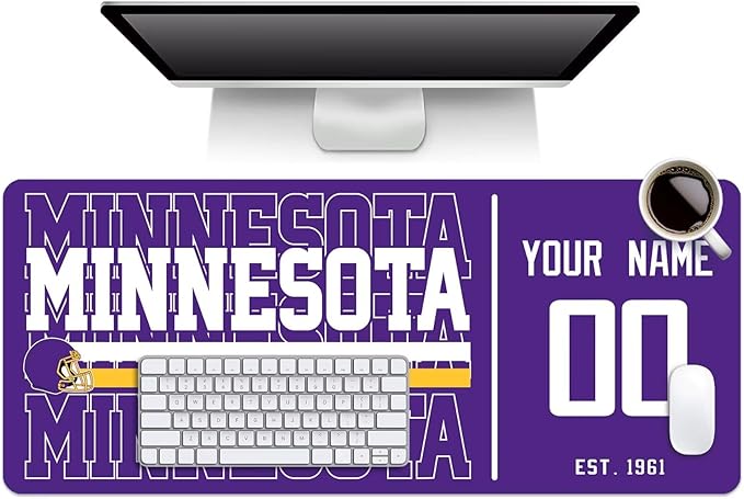 ANTKING Minnesota Mouse Pad Custom Name and Number Desk Pad for Men Women Youth Gifts