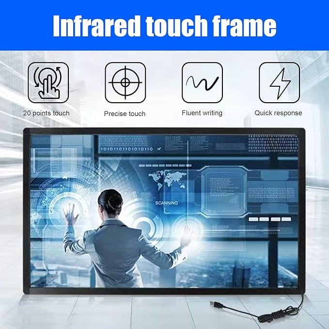 SpecialTouch 75 Inch Multi-Touch 20 Points Infrared Touch Frame &amp Screen Overlay Kit