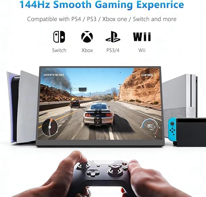 16-inch Portable Monitor 1200P Full HD IPS Panel USB-C as Core Interface HDR HDMI USB-C Mobile Display Compatible with PS5 PS4 Xbox One Switch and More Office &amp Gaming Extension Screen