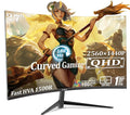 27 Inch Gaming Curved Monitor 1440P 180HZ 2K Professional PC Display QHD 2560x1440p Home Office Computer Screen HDMI DP AdaptiveSync 1500R Tilt Adjustable Build-in Speaker 100x100mm VESA