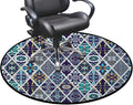 Multi Washable Round Area Rug -Non-Slip Distressed Circle Rug Non-Shedding Entryway Carpet for Bedroom Laundry Kitchen Decor Geometric Diagonal Pieced Mosaic Tile Diameter 59 in