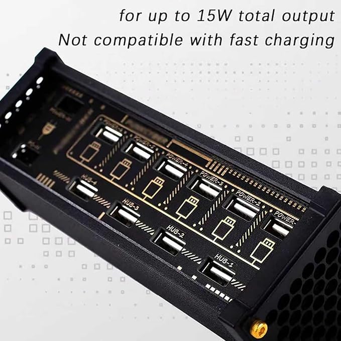 COYEUX 6 Port USB Switcher USB Docking Station Independent Control Button Switch Retro Gold Plating Table Setting Share USB Devices Ideal Gift for Boyfriend