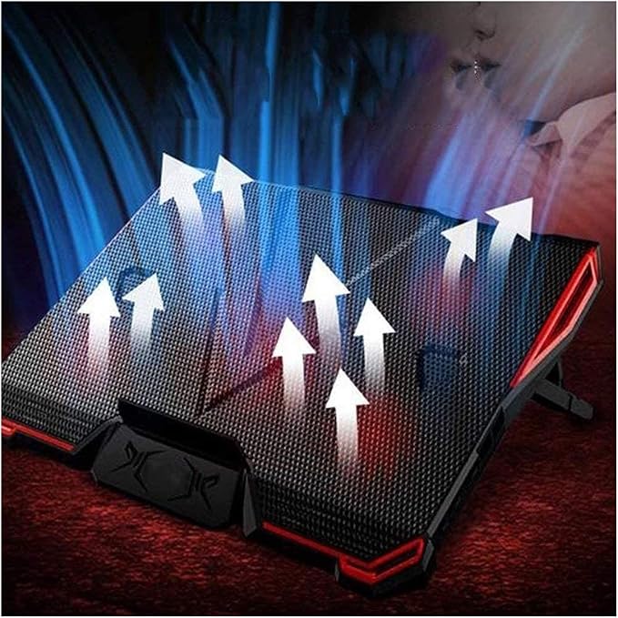 10-17.3 Laptop Cooler Cooling Pad | Ultra Slim Portable 5 Quiet Big Fans 2100RPM with USB Line Built in | Simple and Easy Use Design