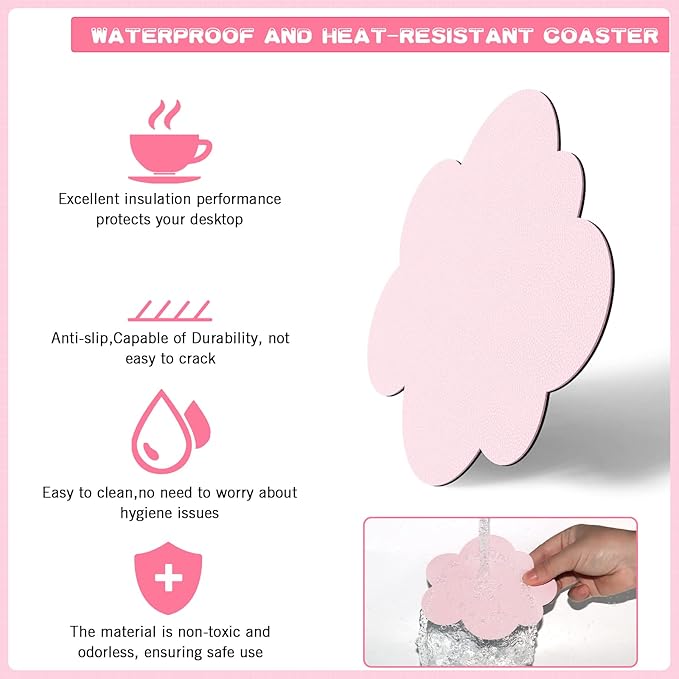 5 in1 Cloud Mouse PadKeyboard Wrist RestMouse Wrist Rest SupportMouse Pad Wirst Rest and Leather Coaster Set with Office Desk MatMemory Foam Ergonomic Easy Typing Pain Relief for Office and Home