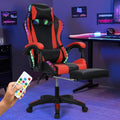 Gaming Chair with LED Lights Ergonomic Massage Computer Chair Video Game Chair Reclining Gaming Chairs with Footrest Chair Gaming High Back Music Video Chair with Lumbar Support (Red3)