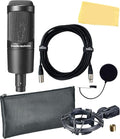 Audio-Technica AT2035 Cardioid Condenser Microphone Bundle with Pop Filter XLR Cable and Austin Bazaar Polishing Cloth