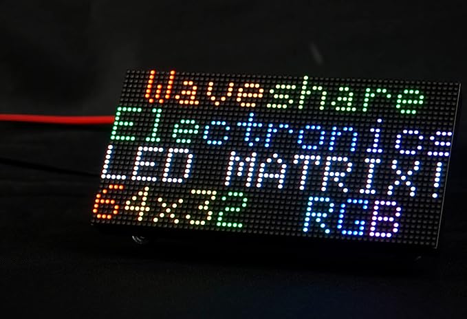 RGB Full-Color LED Matrix Panel 64x32 Pixels 2.5mm Pitch 2048 Individual RGB LEDs Adjustable Brightness Support Raspberry Pi/Raspberry Pi Pico/ESP32/Ardu Display Text Colorful Image/Animation