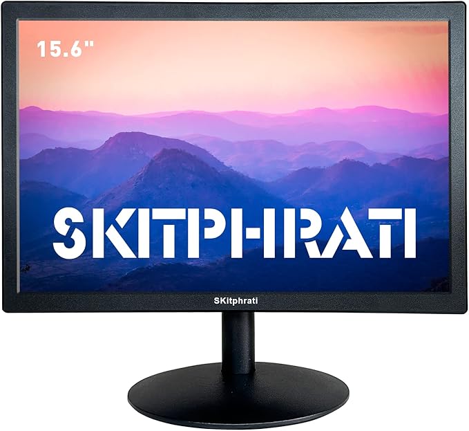 15.6 Inch Small PC Monitor FHD VA 1080P Desktop Display with 1920x1080 99% sRGB HDMI VGA Ports 2 Hole Mounting LED Monitor for PC Laptop and Computer Black