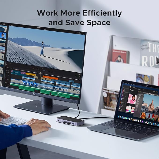 UGREEN USBC Switch 2 Computers Share 4 USB 3.2 Ports 10Gbps Switcher Selector for PC Laptop Keyboard Mouse Sharing Switch Adapter with 2 USB-C to C Data Cables and Remote