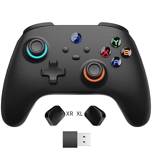 momen PC Gaming Controller Wireless for Switch 2/Steam Deck Controller with Hall Effect Joysticks &amp 2.4G Dongle PC Gaming Control with Paddles Black Bluetooth Gamepad for Windows/Android/iPhone