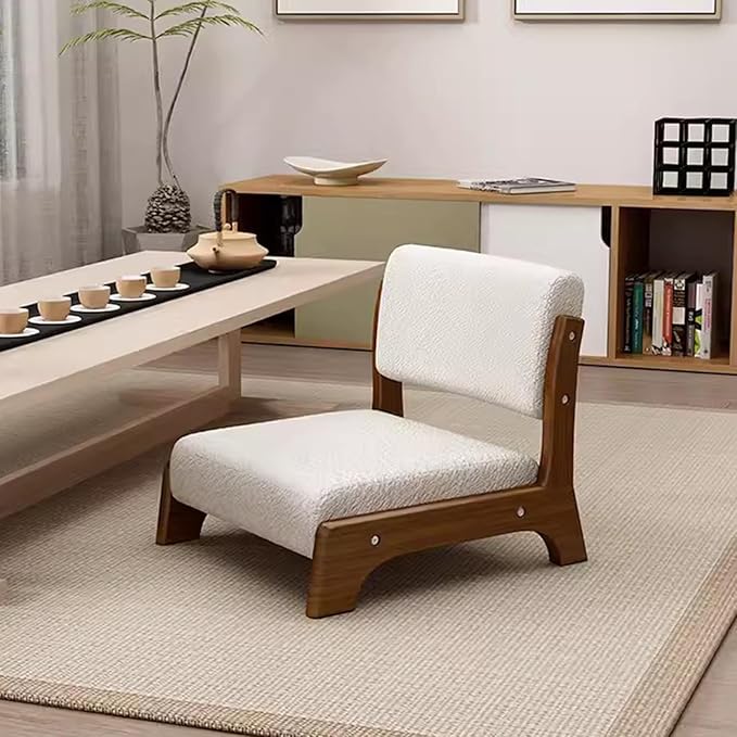 BTZHY Floor Chair Floor Chair Meditation Yoga Chair with Back Support Stool Without Legs Chair with backrest Made of Solid Wood