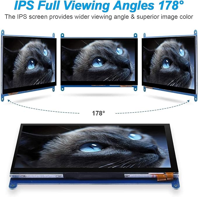 Yoidesu Capacitive Touch Screen 7 Inch for 3/2/1 1024 × 600 Full HD Portable Gaming Monitor with Backlit HDMI Touch Panel Compatible with 7 8 10