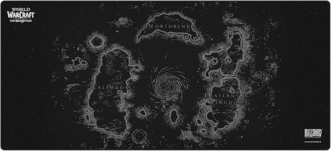 World of Warcraft Azeroth Gaming Mouse Pad Computer Mouse Mat Flat Stitched Edge Non-Slip Rubber Base Gamers &amp Office Use 35 x 16 - Officially Licensed