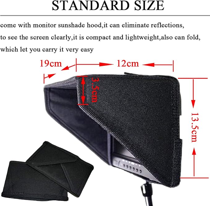 RC 7 Inch FPV Monitor 1024x600 IPS LCD Display Screen Monitor with Hood Sun Shield for RC FPV Drone Quadcopter