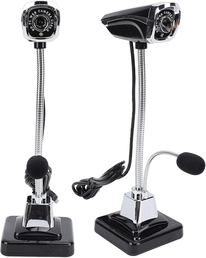 USB Web Camera Adjustable Focusing 640 x 480 Pixels Computer Camera 360 Degree Rotation Webcam for Meetings Streaming Desktop Laptop PC
