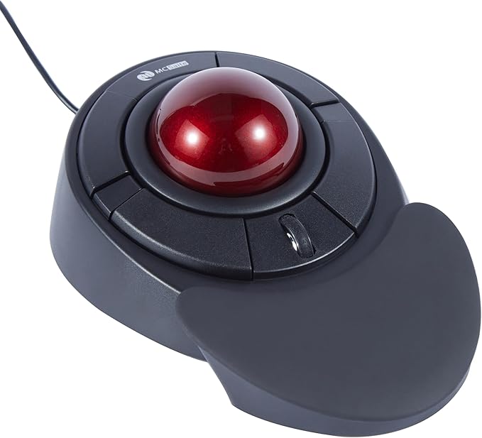 Wired Ergonomic Trackball Mouse Programmable Roller Ball Mice Tilt Scroll