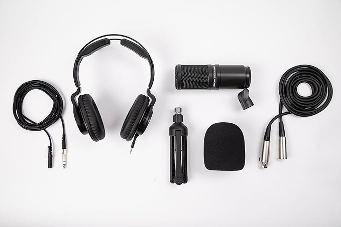 Zoom ZDM-1 Podcast Mic Pack Includes Dynamic Microphone High-Quality Headphones Tripod Windscreen and XLR Cable