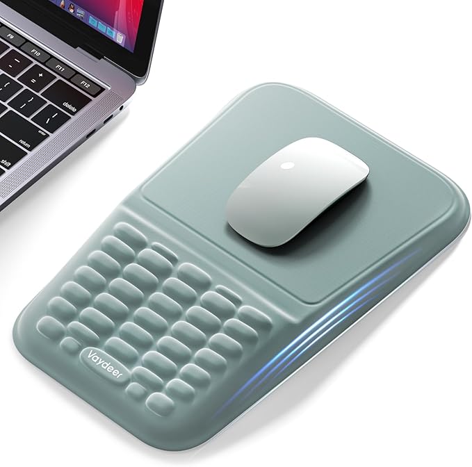Vaydeer Ergonomic Mouse Pad with Wrist Rest – Memory Foam Mouse Pad with Wrist Support &amp Massage Bulge Non-Slip PU Base Relieves Carpal Tunnel Pain – Ideal Mouse Wrist Rest for Office &amp Home