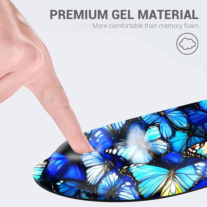 Desk Mat Mouse Pad with Wrist Rest 4-in-1 Large Mouse Pads for Desk Ergonomic Mouse Pad and Keyboard Wrist Rest Gaming Keyboard Mat for OfficeColorful Butterflies