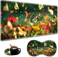 Extended Non-Slip Mouse Pad + Mouse Wrist Rest + Lace-Shaped Coaster Set Ergonomic Design Suitable for Desk and Home Gaming Table Mat Butterflies and Philippians 4-13